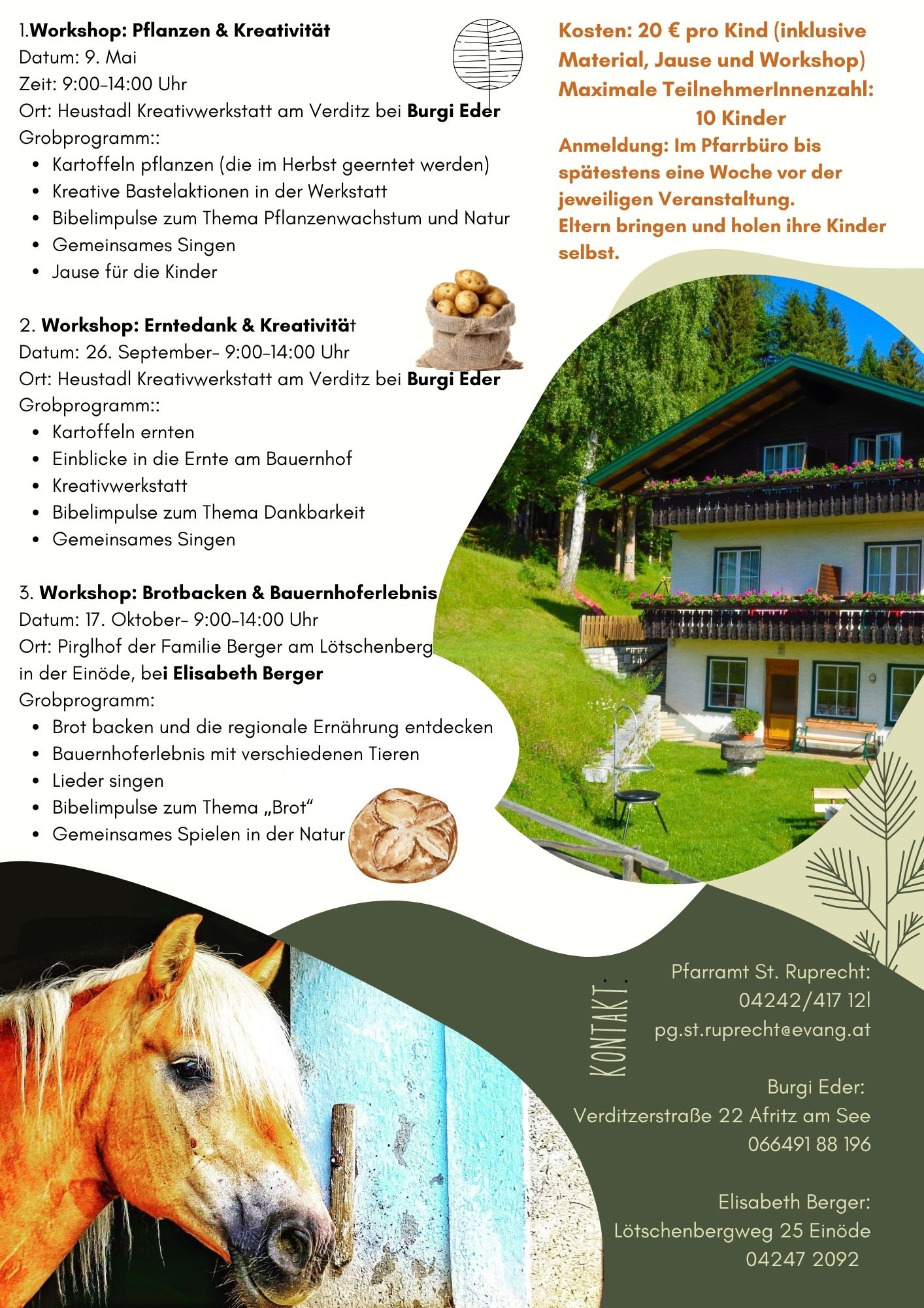 Plakat Workshops für Kinder